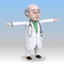 3d cartoon doctor old man model