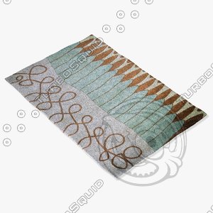 momeni rugs abstract nw92blu 3d model