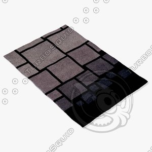 3d model momeni rugs abstract nw127blk