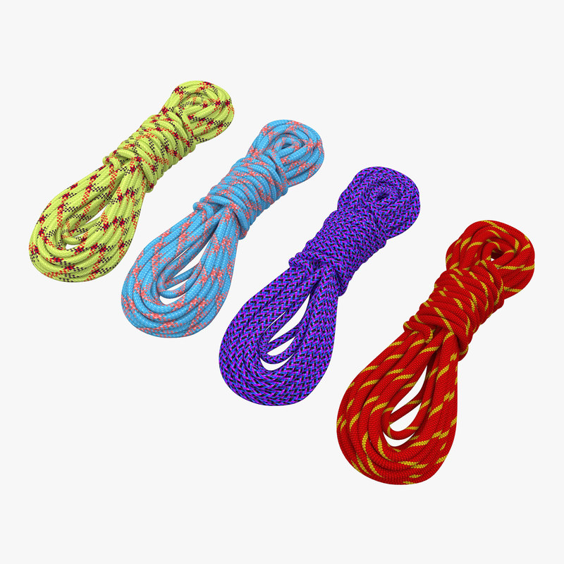 3d model rock climbing ropes set