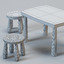 ikea mammut chair tables 3d model