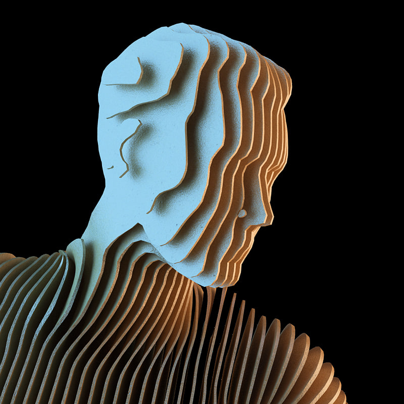 3d model contour man rigged