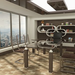 3ds stylish office room