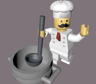乐高装配厨师角色3d模型