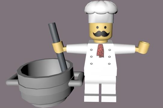 乐高装配厨师角色3d模型
