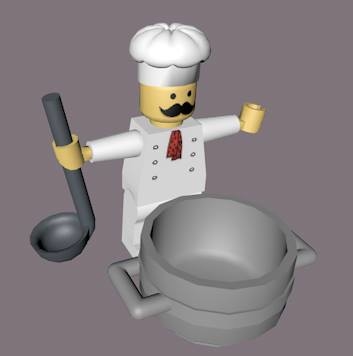 乐高装配厨师角色3d模型