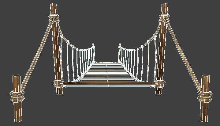 3d model of rope bridge