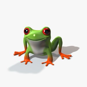 cartoon frog 3d model
