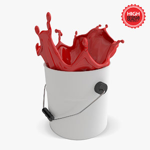 bucket paint splashes 3d 3ds