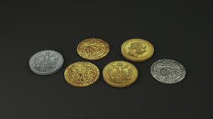 gold silver coins dxf
