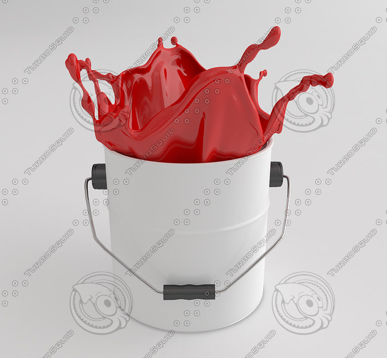 bucket paint splashes 3d 3ds