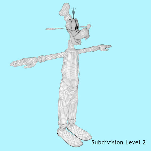 3d goofy rigging character cartoon model