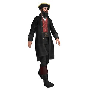 3ds max rigged pirate captain 4