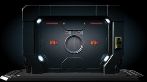 3d sci fi gate door model