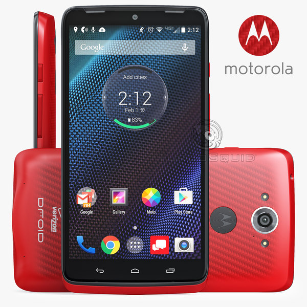 3d motorola droid turbo red model