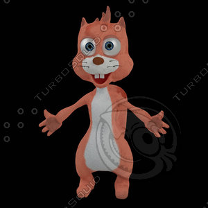 3d model squirrel character chip