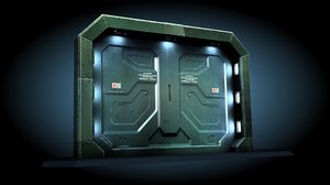 3ds max sci fi gate door