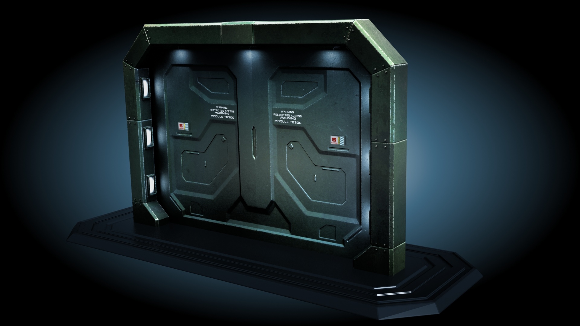 3ds max sci fi gate door