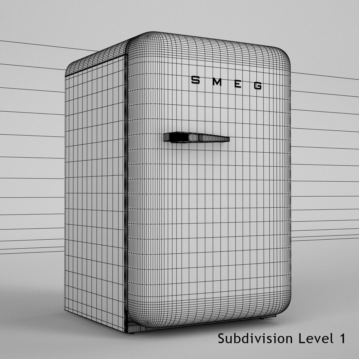 3d model of smeg refrigerator