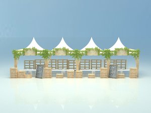 tent booth 3d model