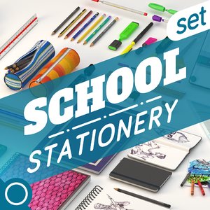 3d school set model
