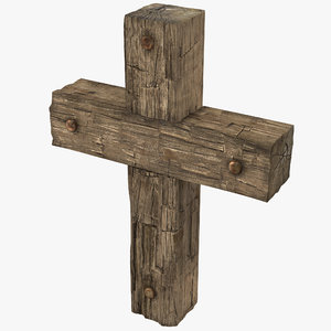 wooden cross weathered 3d max