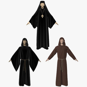 3d model robes modeled hoodie