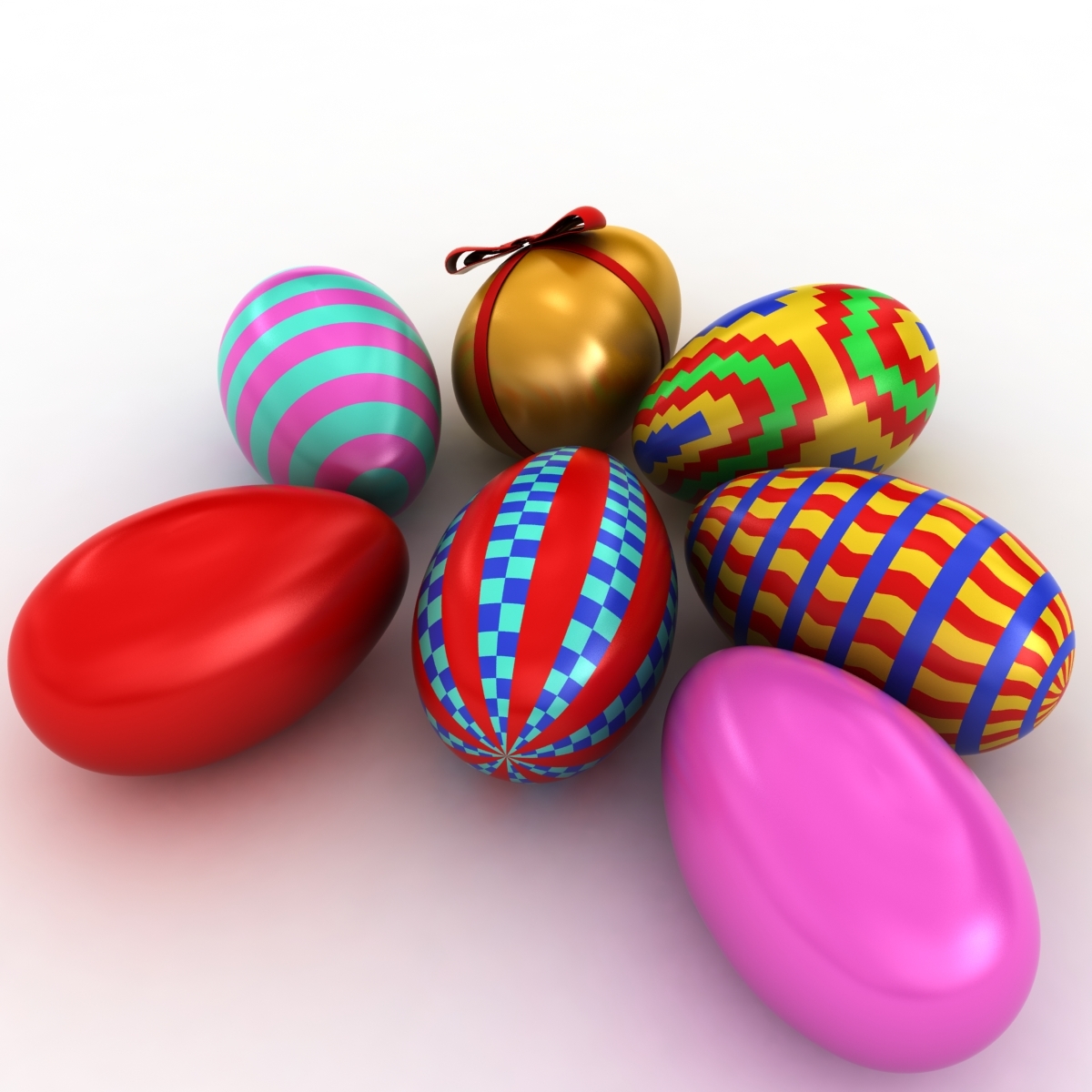 3d model painted easter eggs