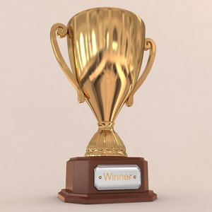 3d golden trophy