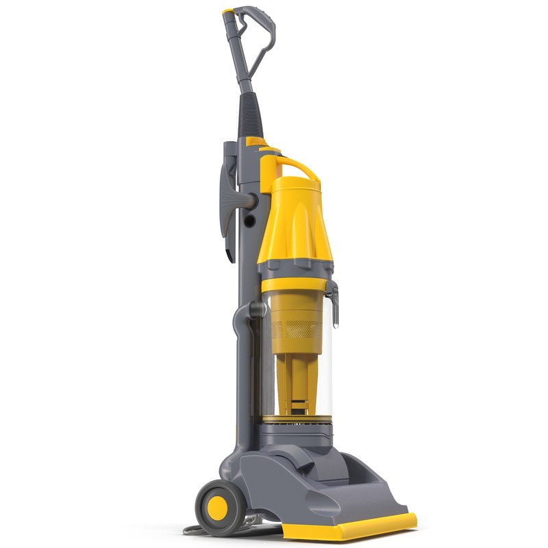 stand vacuum cleaner yellow 3d c4d