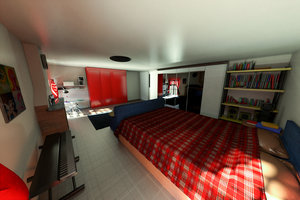 3d bedroom bed model