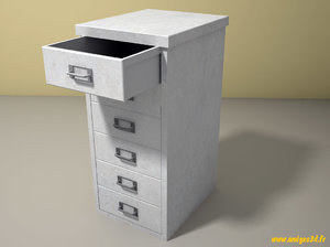free cabinet 5 drawers 3d model
