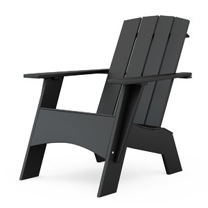 4-slat tall adirondack chair 3d model