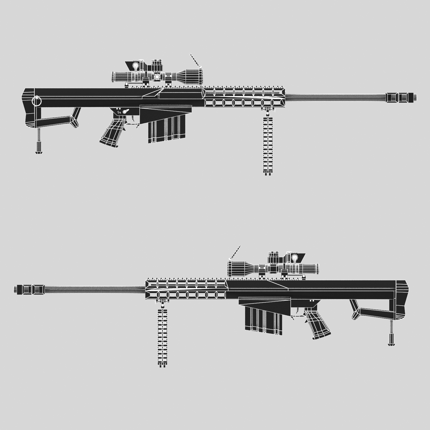 sniper rifle barret m107 3d model