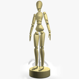 3ds max wooden mannequin character female