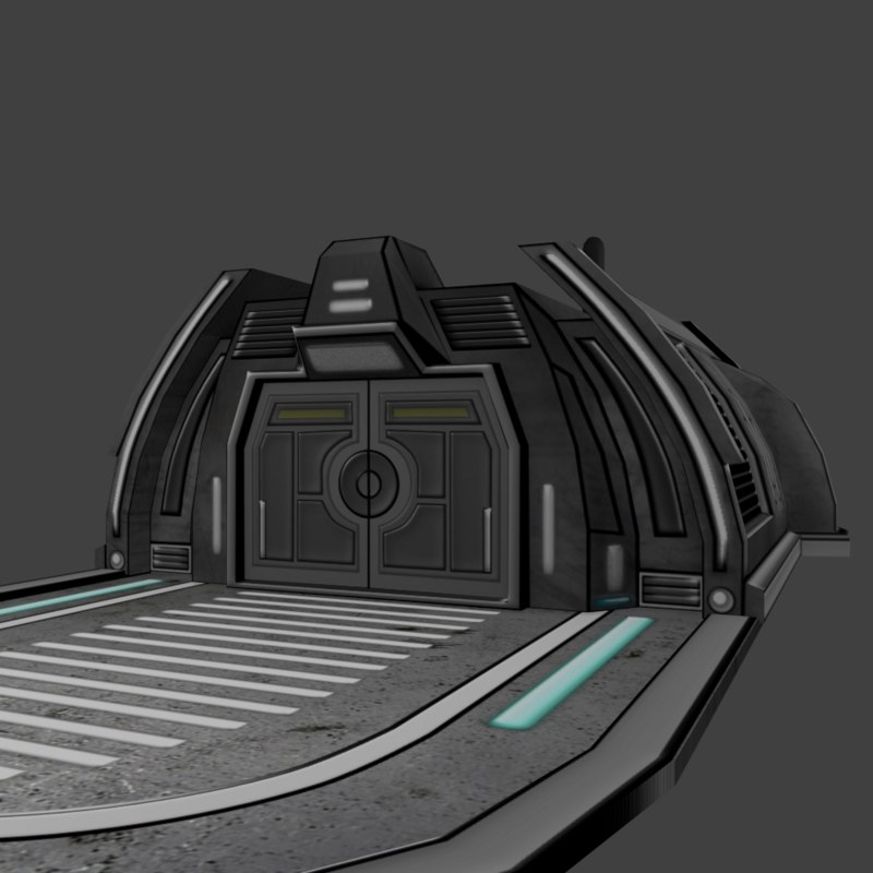 3ds scifi landing building