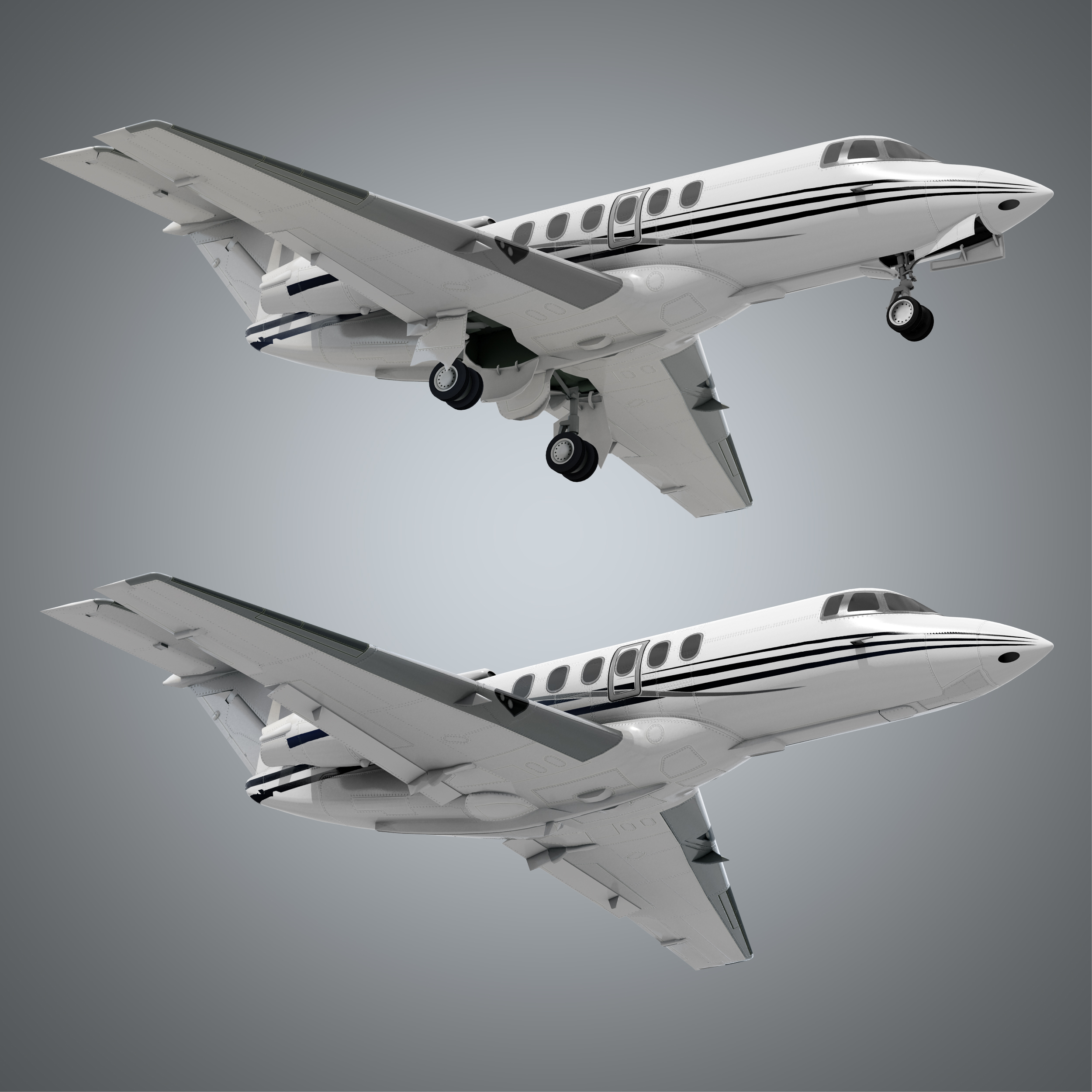 3d model hawker 800xp private jet