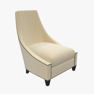 3d model baker bel-air lounge chair