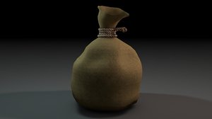 3d model of pouch gold