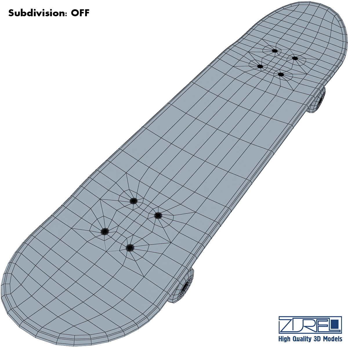3d model skateboard v 2