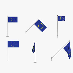 eu flags 3d model