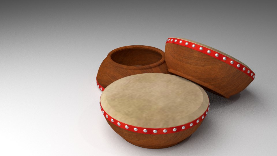 kompang musical instrument 3d model