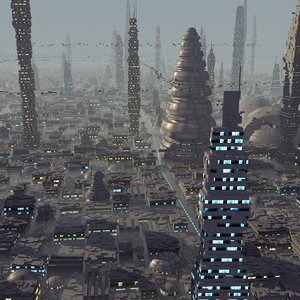 futuristic alien city 3ds
