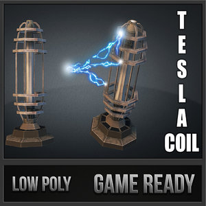 tesla coil tower 3d model