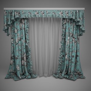 3d max curtains lambrequins