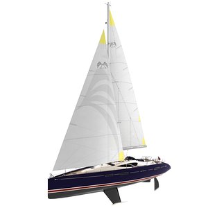 hotbird 46 sailboat 3d model