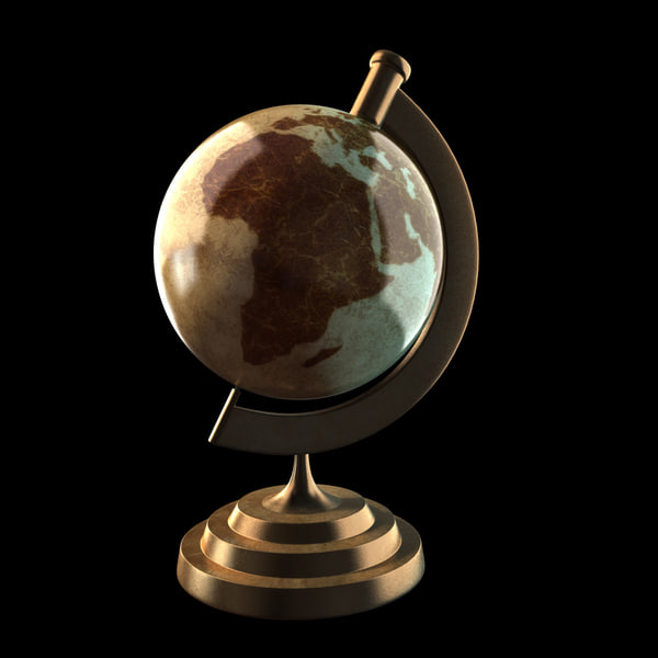 Modele 3d De Carte Du Globe Terrestre Dessin Anime Turbosquid