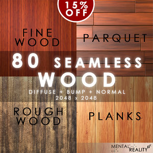 80 High Resolution Seamless Wood Textures - Fine Wood, Parquet, Rough Wood, Planks