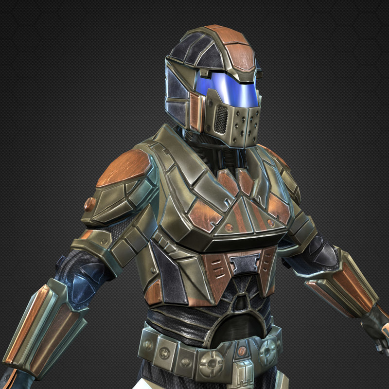 sci-fi armor male character 3d 3ds