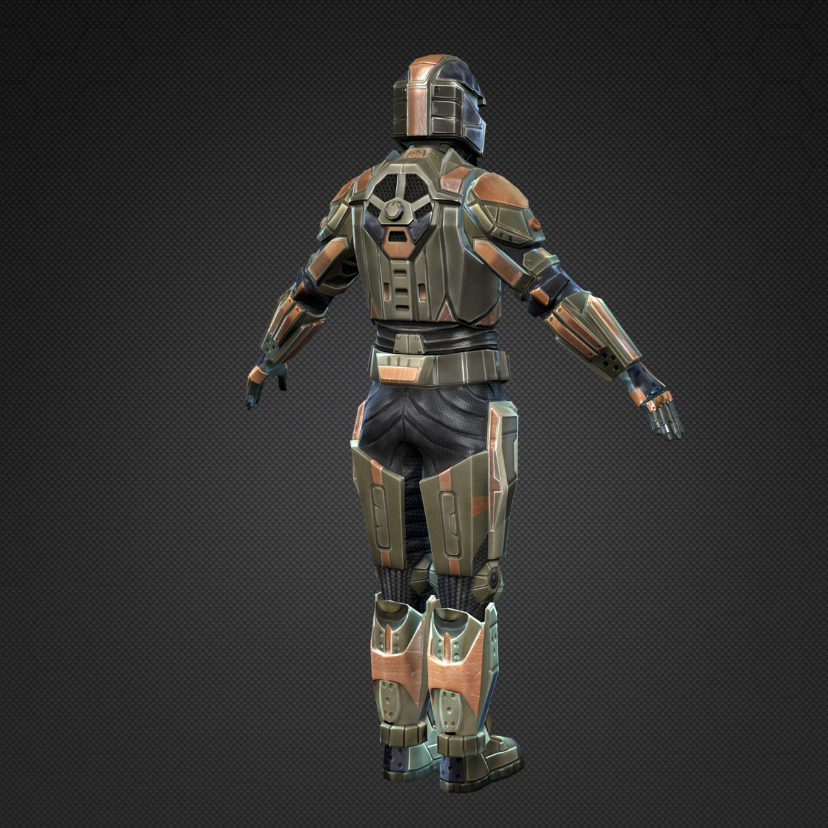 sci-fi armor male character 3d 3ds